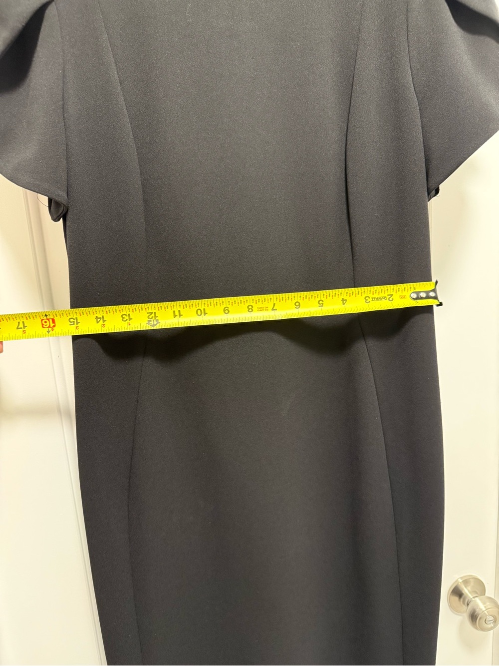 Calvin Klein Black Midi Sheath Dress with Puff Sleeves - Picture 13 of 13